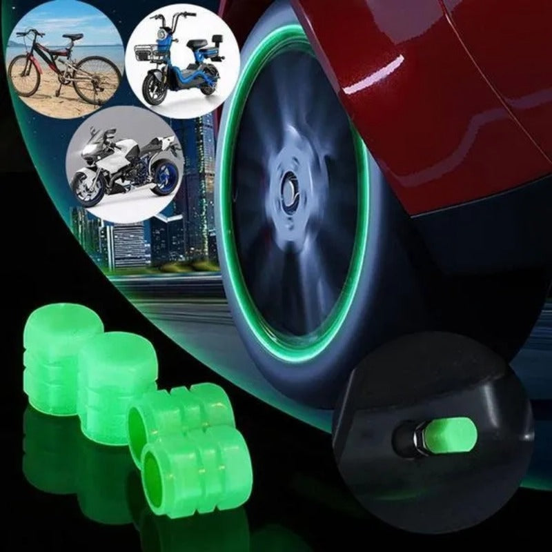 Car & bike Luminous Tire Valve Cap(4 pcs set)